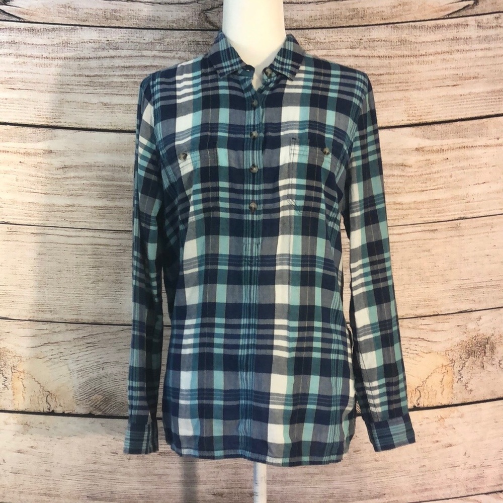 Toad&Co Indigo Ridge Plaid Button-Up - Picture 2 of 10